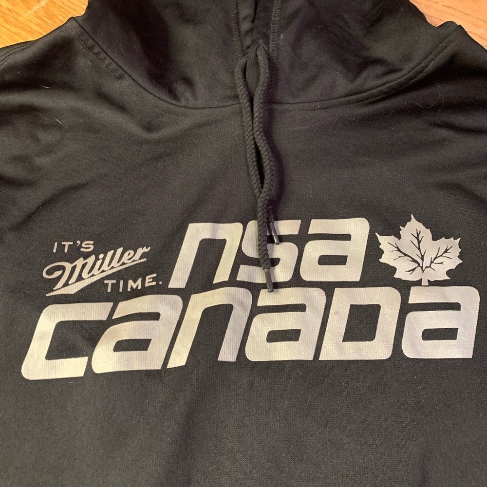 Miller Time NSA Canada Hoodie - Biz Collection 2XL Black Performance Fleece - Picture 2 of 8